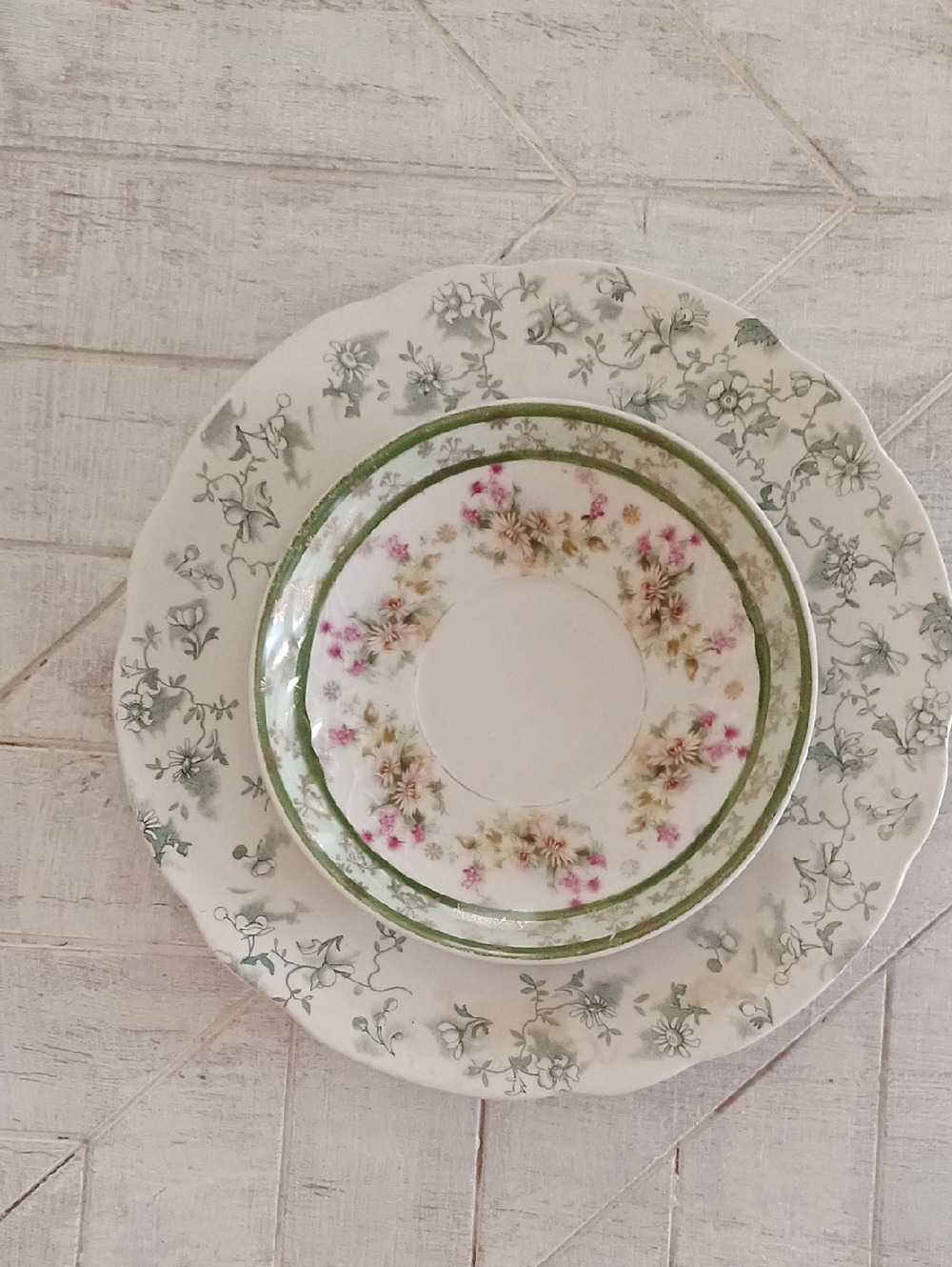 Cottage core decor Procured 2 PC. Eclectic Plate Wall Art or Place#001